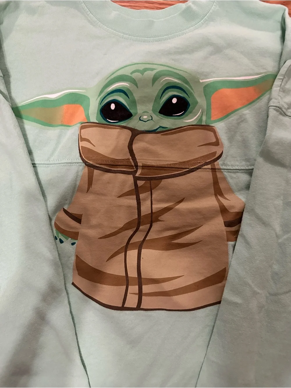 Disney Star Wars Spirit Jersey Kids M Green Grogu The Child Long Sleeve Yoda